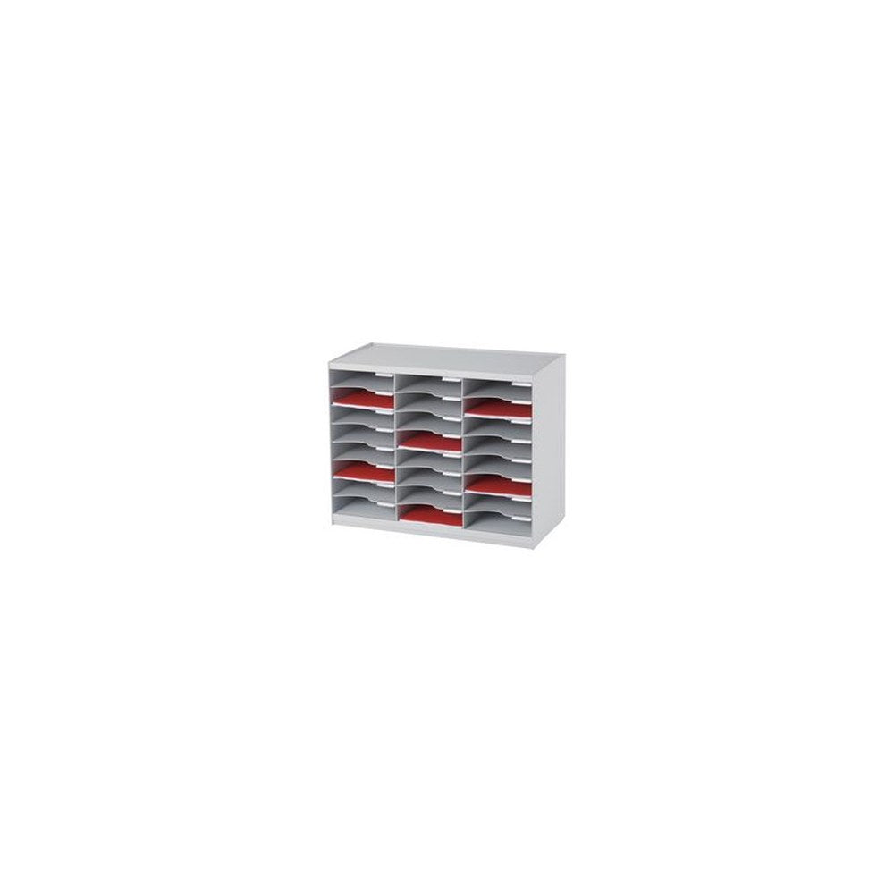 PAPERFLOW Trieur monobloc, 24 compartiments, gris