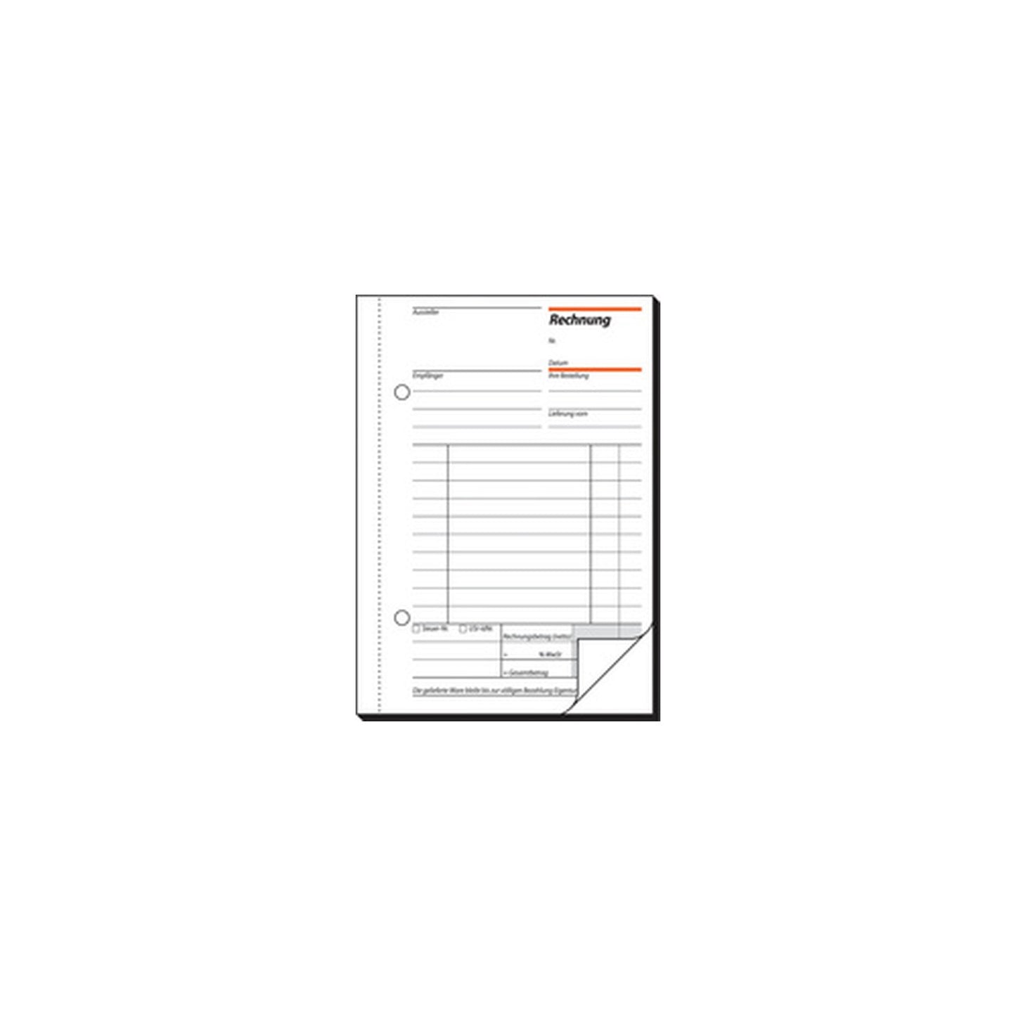 sigel Formularbuch "Rechnung", A6, 2 x 40 Blatt, SD