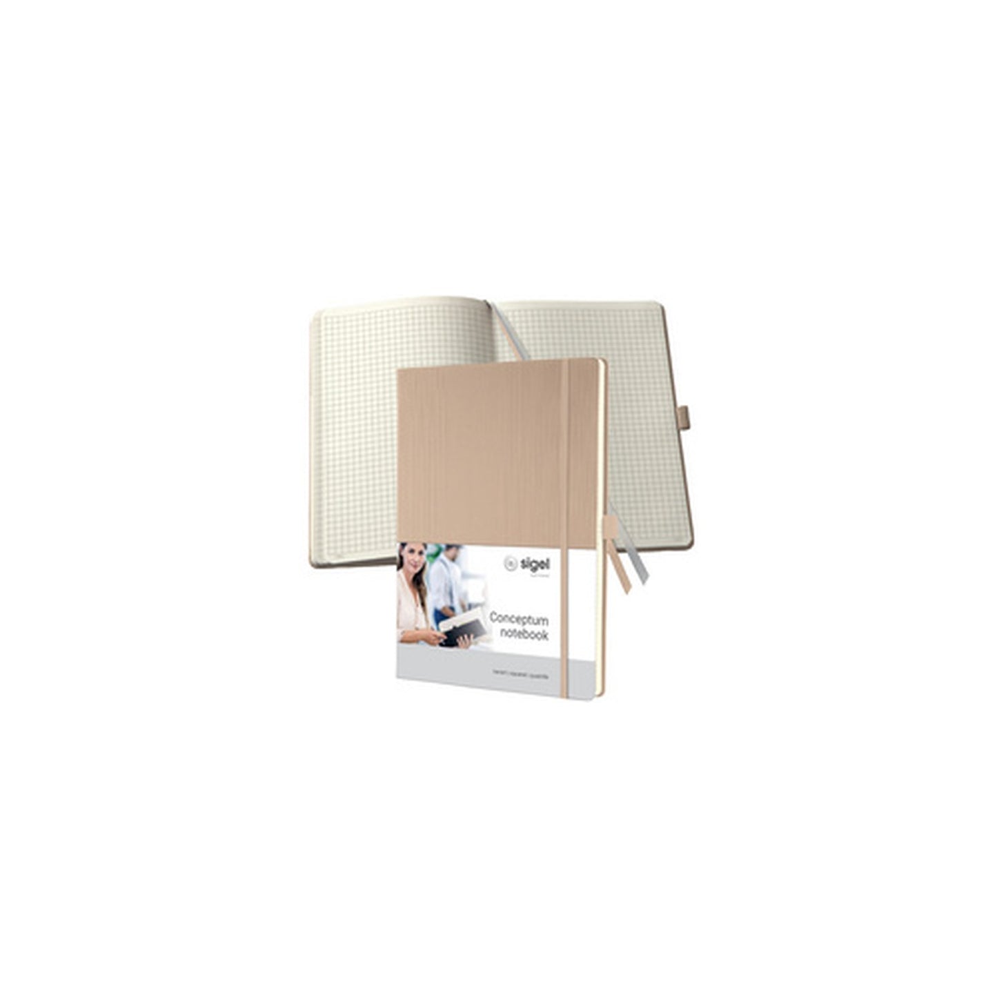 sigel Carnet de notes Conceptum, A4, quadrillé, beige