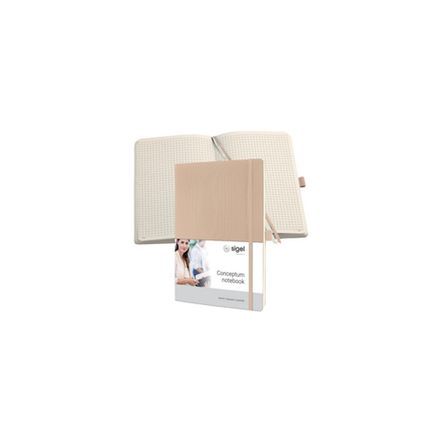 sigel Carnet de notes Conceptum, A4, quadrillé, beige