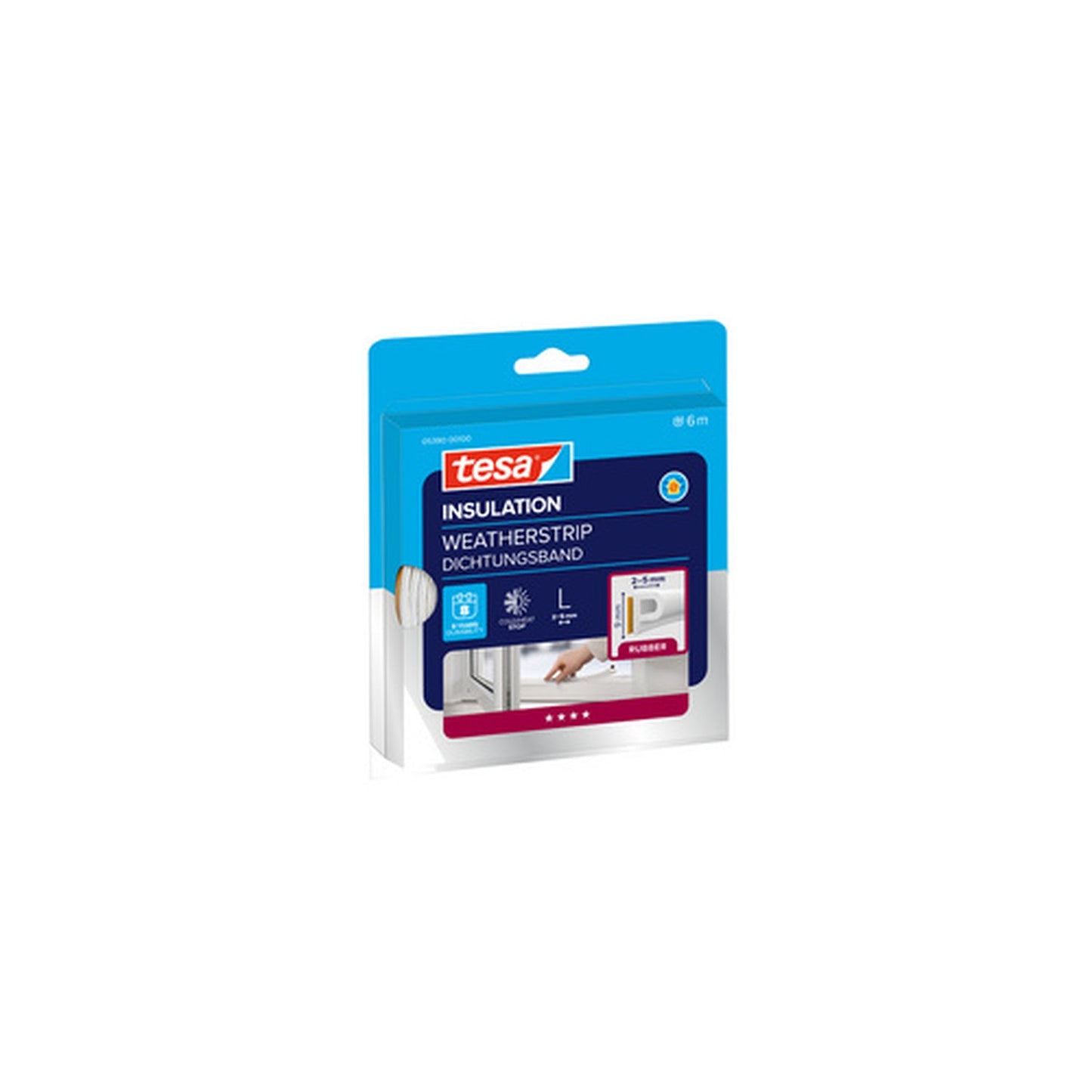 tesa INSULATION Ruban de calfeutrage L, 9 mm x 6 m, blanc