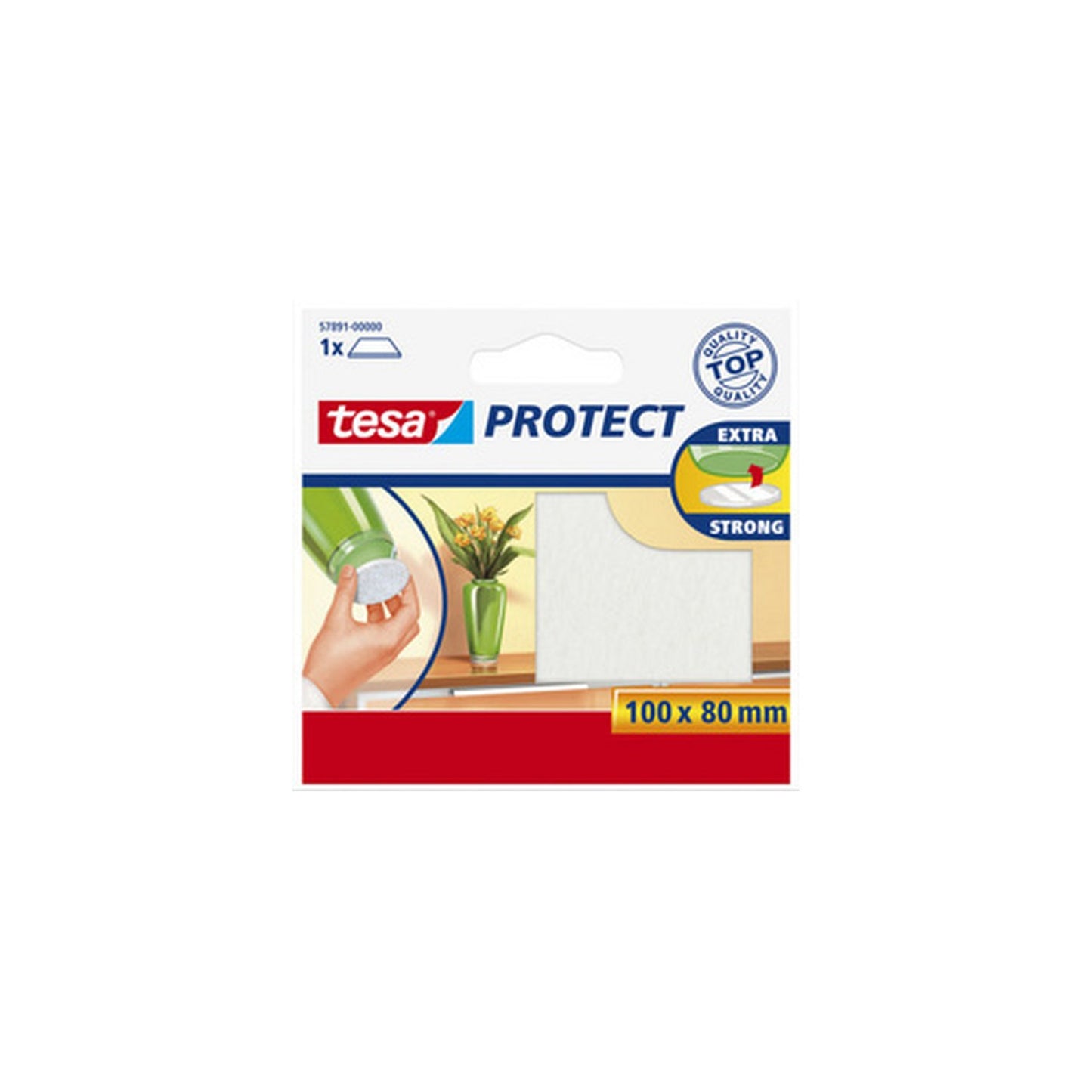 tesa Protect Patin en feutrine, 100 x 80 mm, blanc