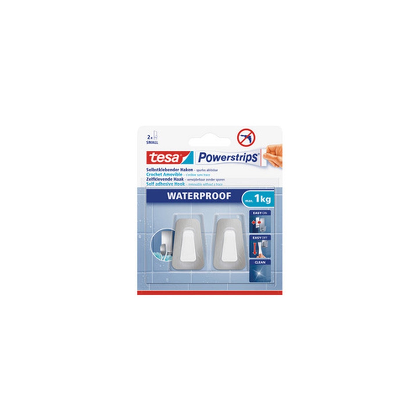 tesa Powerstrips Crochet WATERPROOF Small, métal/plastique