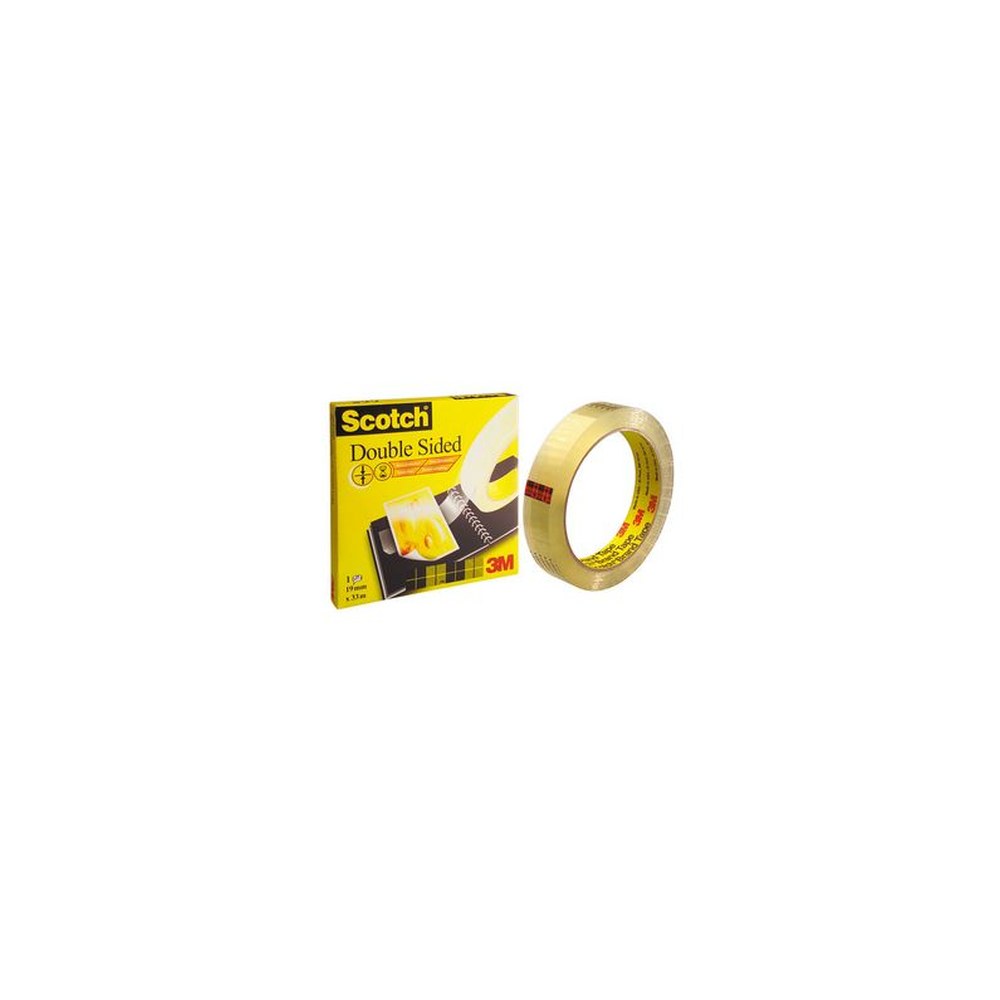 3M Scotch Ruban adhésif double face 665, 12 mm x 6,3 m