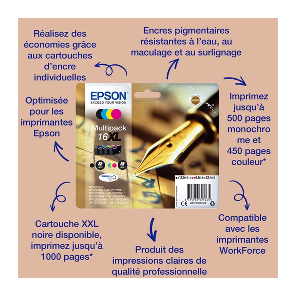 Cartouche d'origine Epson C13T16334022 / 16XL - magenta