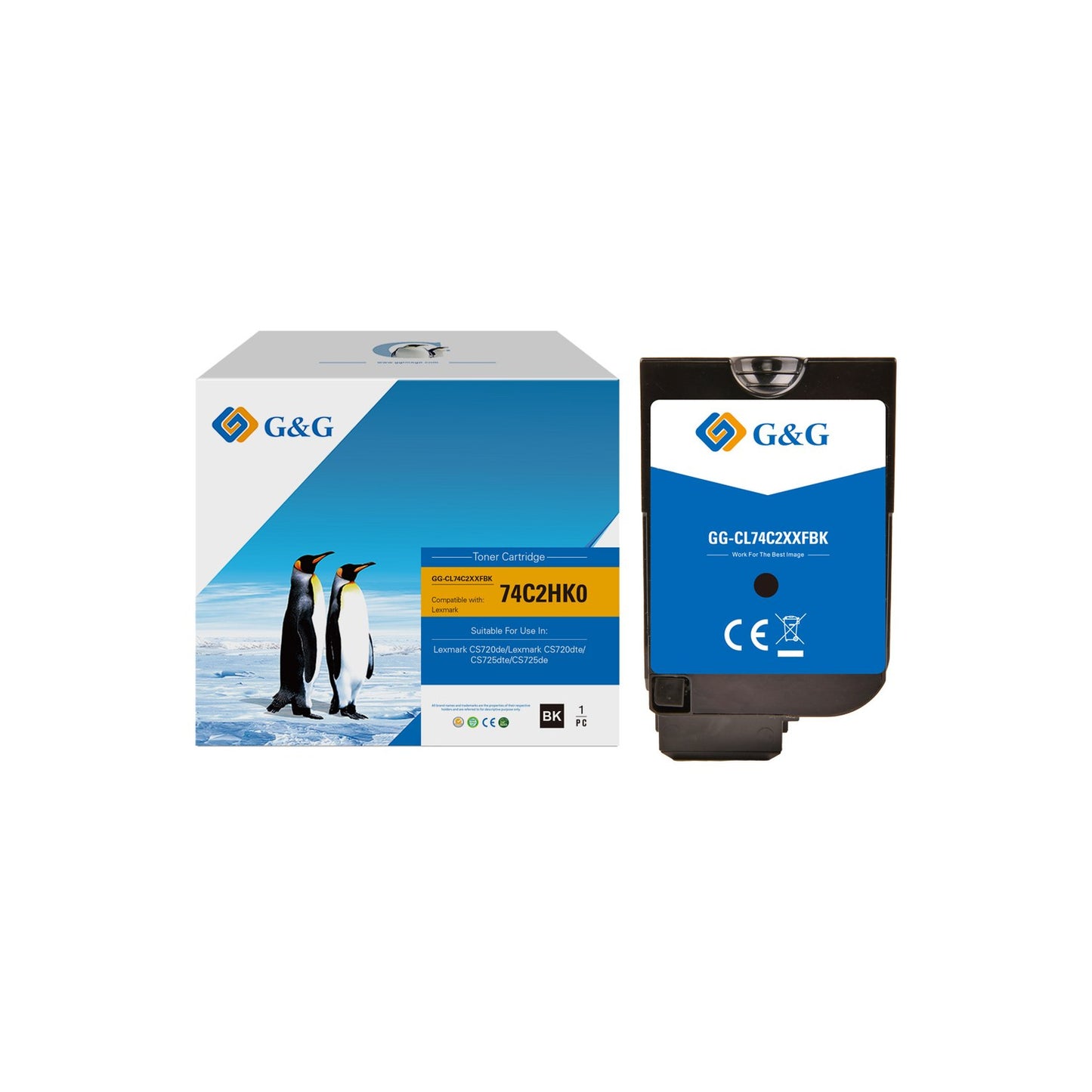 Toner compatible premium Lexmark 74C2HK0 - noir