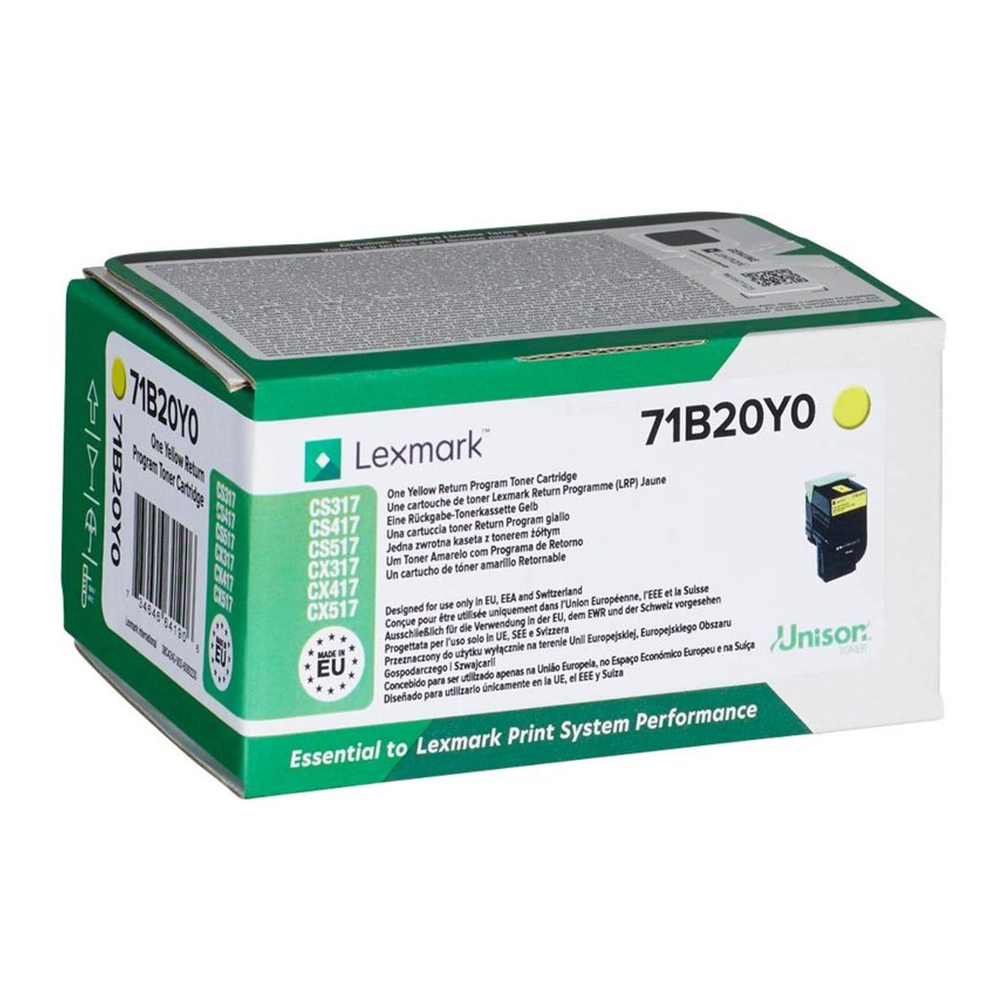 Toner compatible premium Lexmark 71B20Y0 - jaune