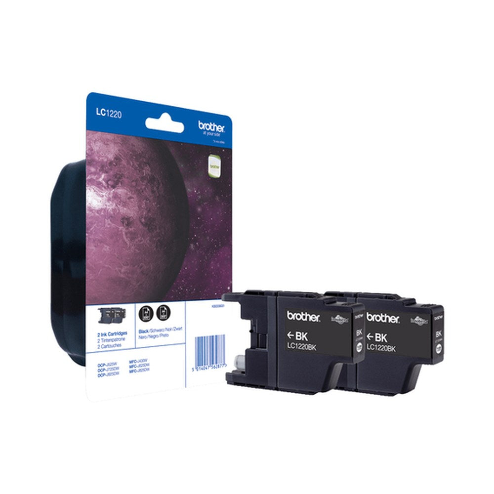 Cartouche d'origine Brother LC1220BKBP2DR - noire - pack de 2