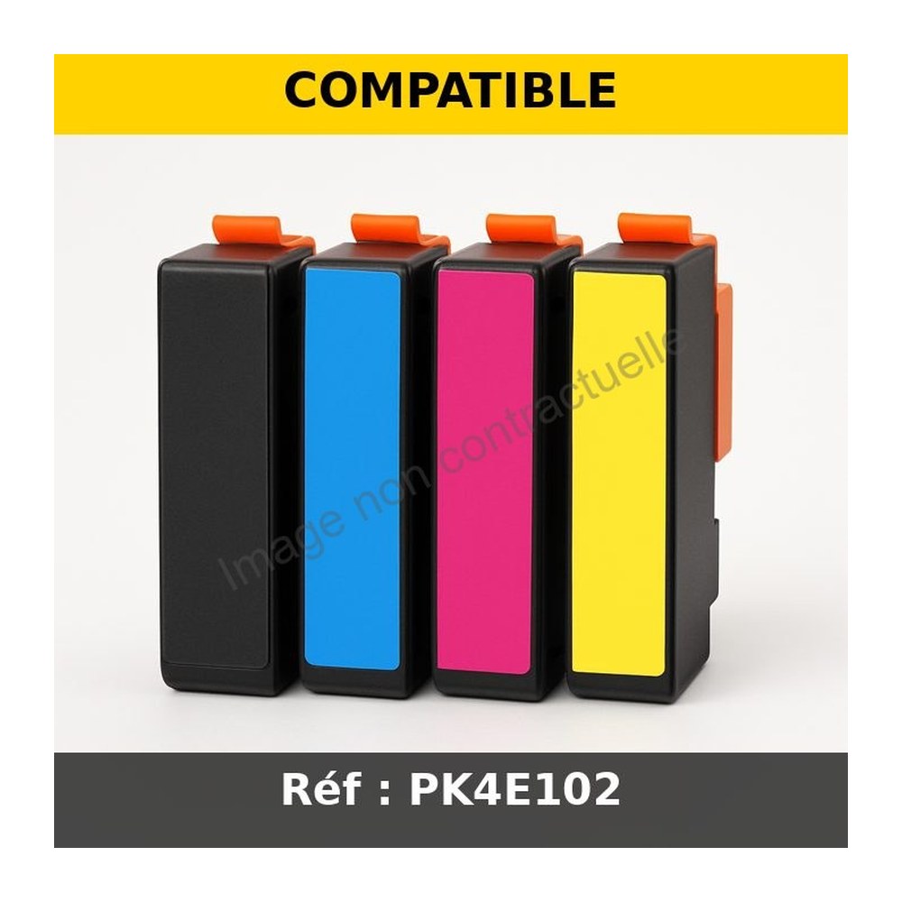 Bouteille d'encre compatible - 102 / C13T03R640 Epson - Multipack 4 couleurs (BK,C,M,Y)