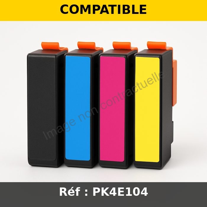 Bouteille d'encre compatible - 104 / C13T00P640 Epson - Multipack 4 couleurs (BK,C,M,Y)