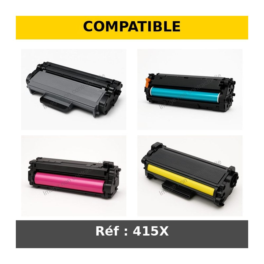 Compatibles HP 415X / W2030X-3 - Toners Multipack 4 couleurs (BK,C,M,Y)