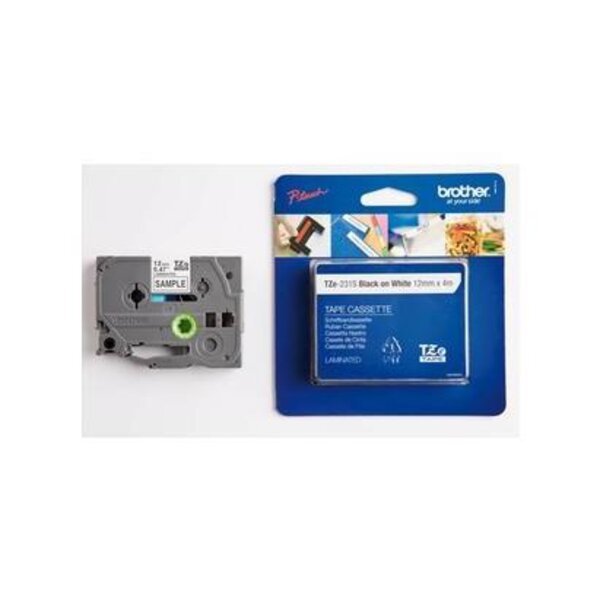 Ruban cassette d'origine Brother TZE231S2 - noir, blanc