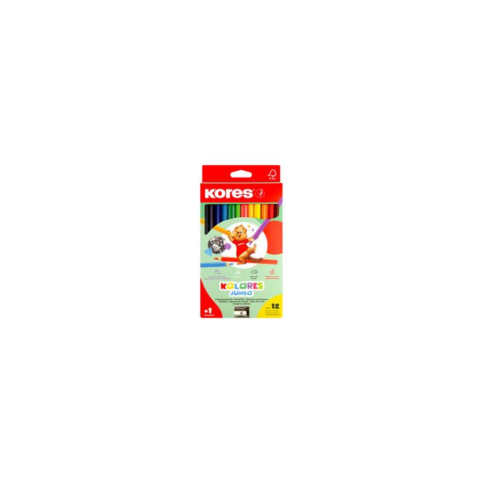 Kores Crayon de couleur "Kolores JUMBO", étui carton de 12