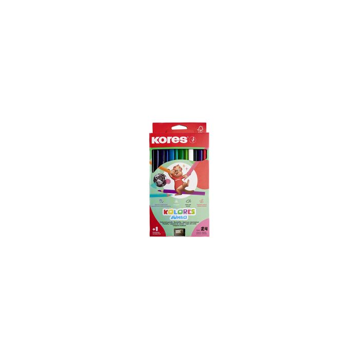 Kores Crayon de couleur "Kolores JUMBO", étui carton de 24