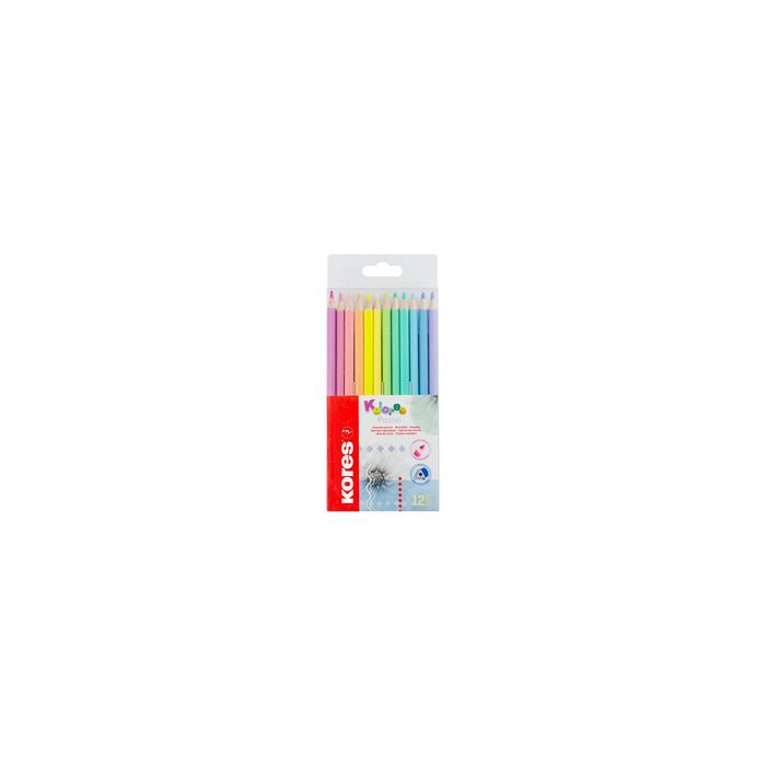 Kores Crayon de couleur "Kolores Pastel", étui carton de 12