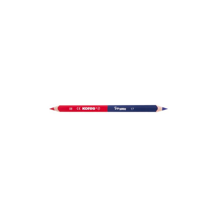 Kores Crayon de couleur TWIN Jumbo, bleu/rouge, triangulaire