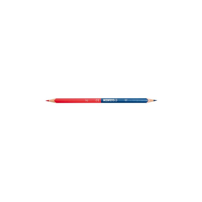 Kores Crayons de couleur TWIN, triangulaire, bleu / rouge