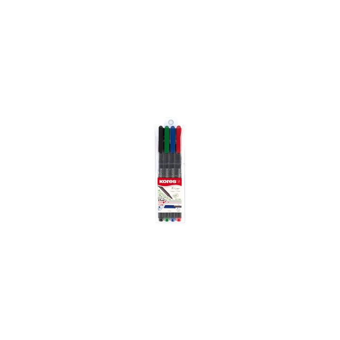 Kores Feutre fineliner "K-Liner", tracé: 0,4 mm, étui de 4