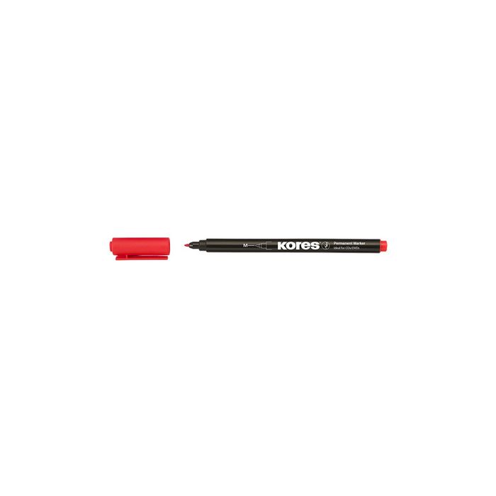 Kores Marqueur permanent "K MARKER FINE", M, rouge