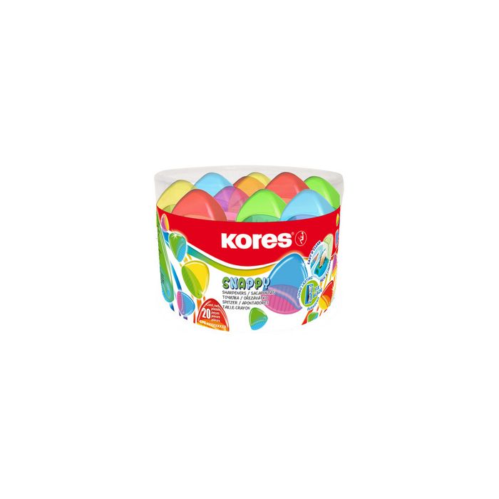 Kores Taille-crayons à deux trous "Snappy Duo", Boîte ronde, x20