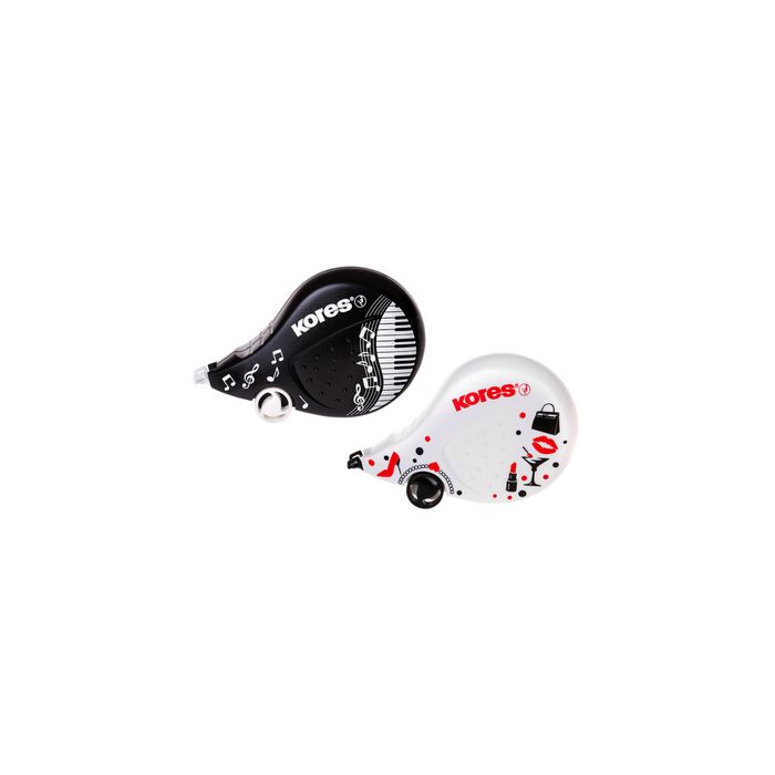 Kores roller correcteur jetable "BLACK & WHITE"