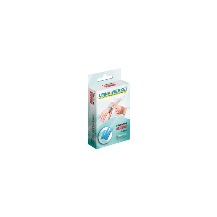 LEINA Kit de sparadraps "Détectable", 20 pièces, bleu