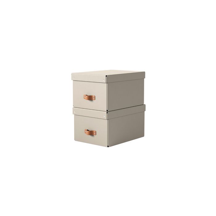 LEITZ Boîte de rangement Puro, carton, 17 L, set de 2, beige