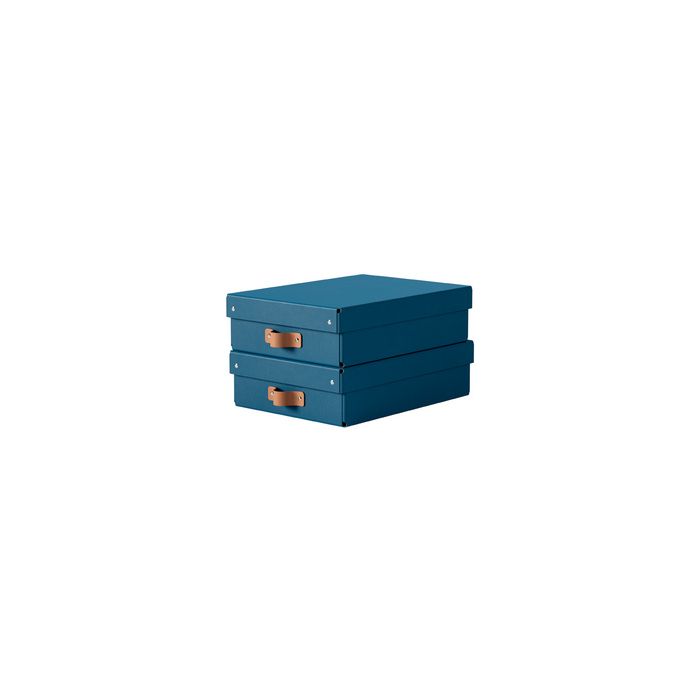 LEITZ Boîte de rangement Puro, carton, 8 L, set de 2, bleu