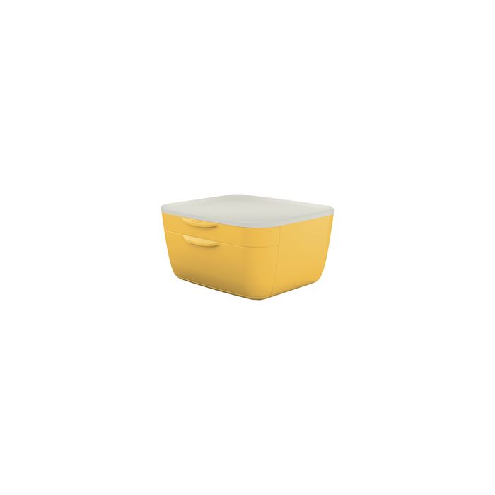 LEITZ Bloc de classement Cosy, 2 tiroirs, jaune/gris clair