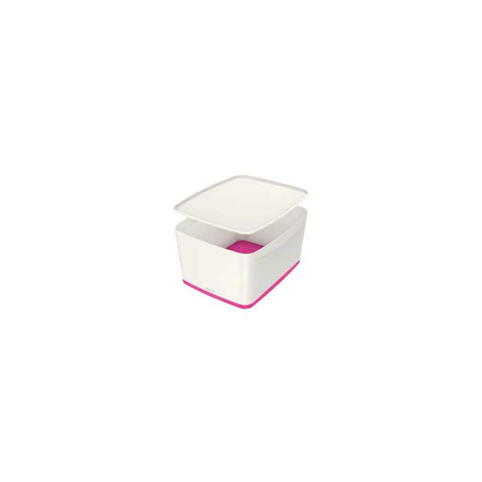 LEITZ Boîte de rangement My Box, 18 litres, blanc / rose
