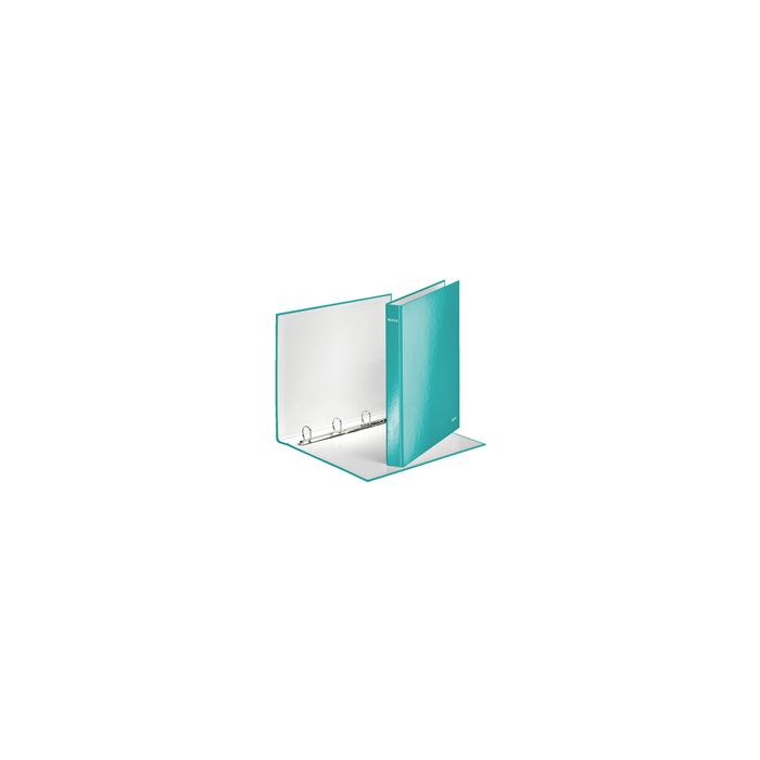 LEITZ Classeur à anneaux WOW, A4, carton rigide, bleu glacé