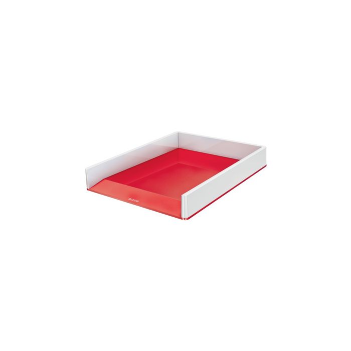 LEITZ Corbeille à courrier WOW Duo Colour, A4, rouge