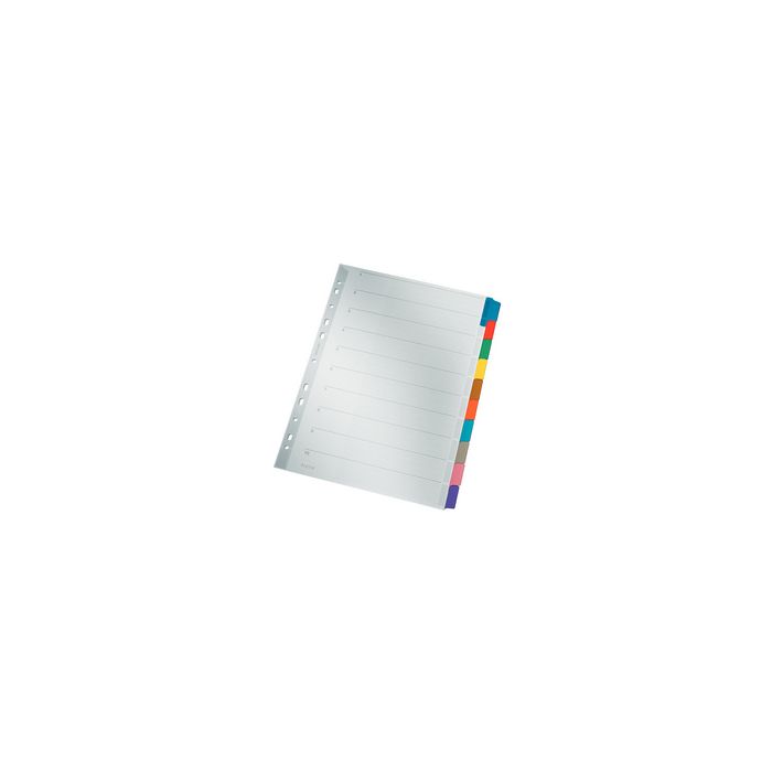 LEITZ Intercalaires en carton mylar, blanc, A4, gris, 10