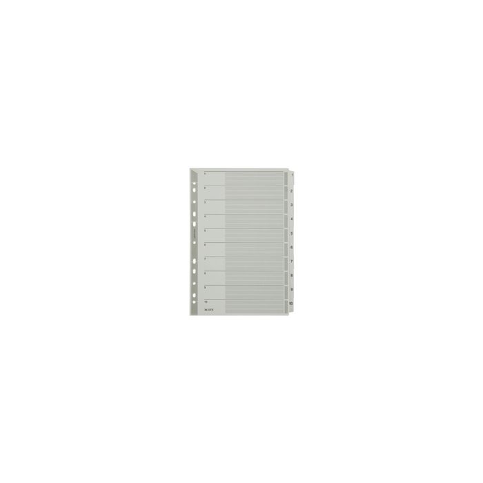 LEITZ Intercalaires en carton mylar, chiffres, A4, 1-10,gris