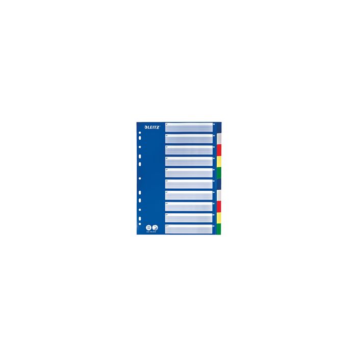 LEITZ Intercalaires en plastique, blanc, A4, 10 touches