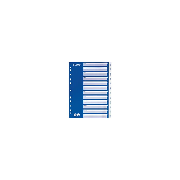 LEITZ Kunststoff-Register, Monate, A4, Jan.-Dez., PP, weiß