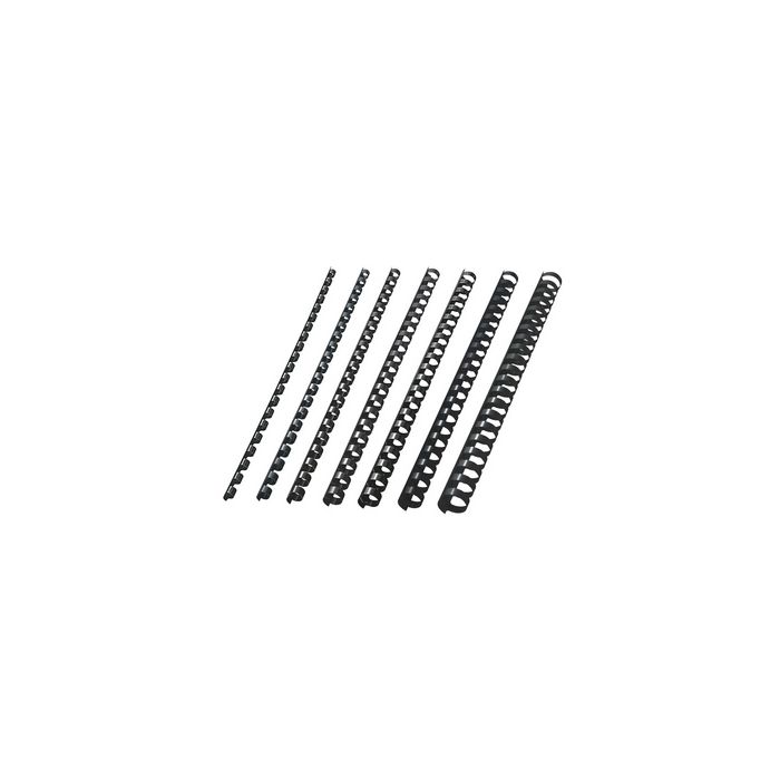 LEITZ Peigne à relier en plastique, diamètre: 8 mm, noir