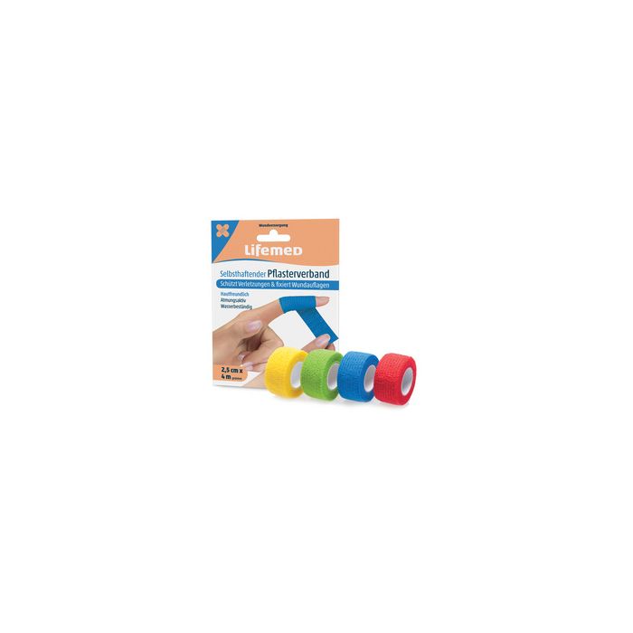 Lifemed Bande cohésive, auto-adhésive, assorti