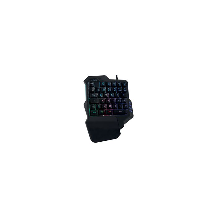 LogiLink Beleuchtete Einhand-Gaming Tastatur, schwarz
