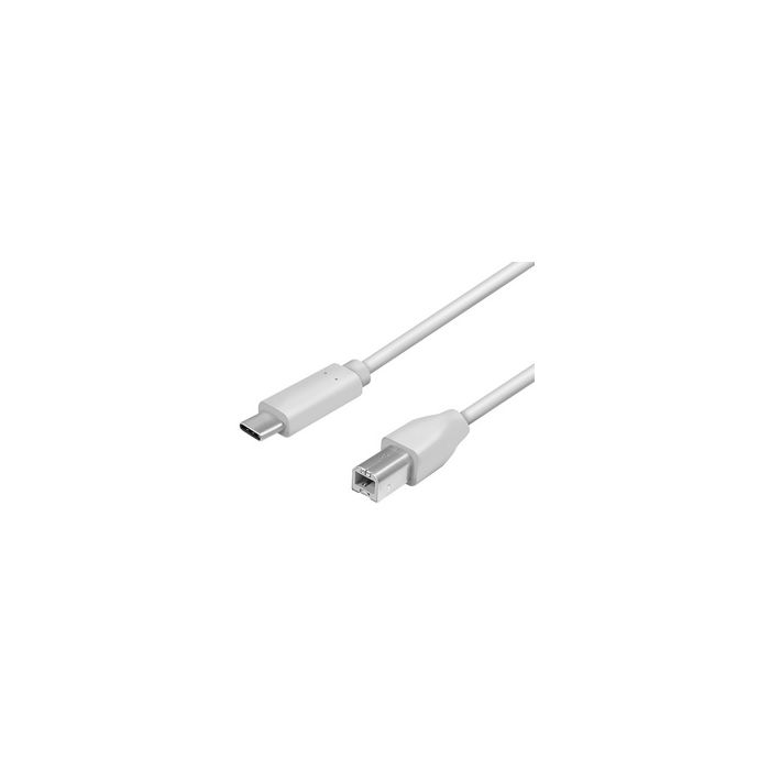 LogiLink Câble USB 2.0, USB-C - USB-B mâle, 2,0 m, gris