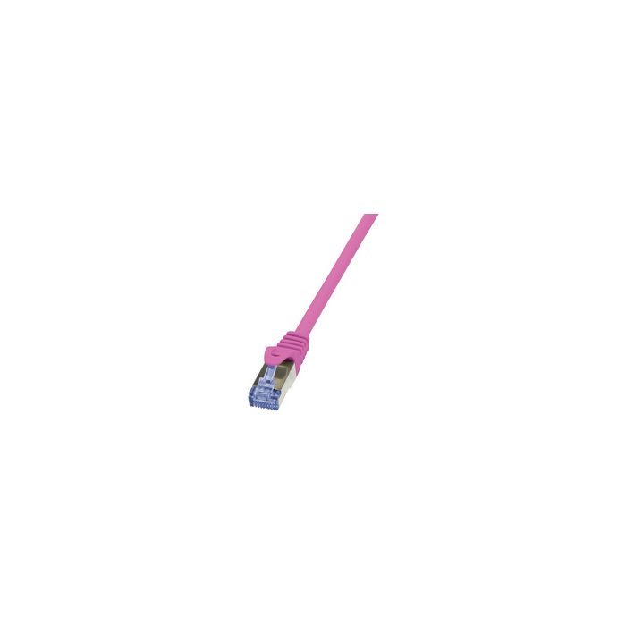 LogiLink Câble patch, Cat. 6A, S/FTP, 0,25 m, rose