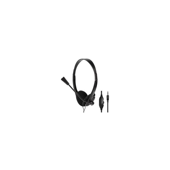 LogiLink Casque stéréo, avec microphone, noir