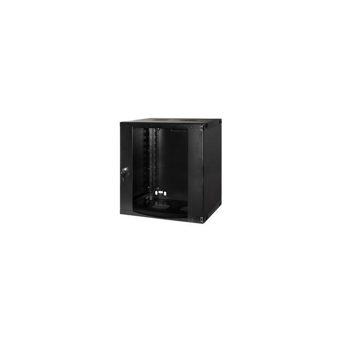 LogiLink Coffret mural 19", une pièce, 9 U, noir-gris