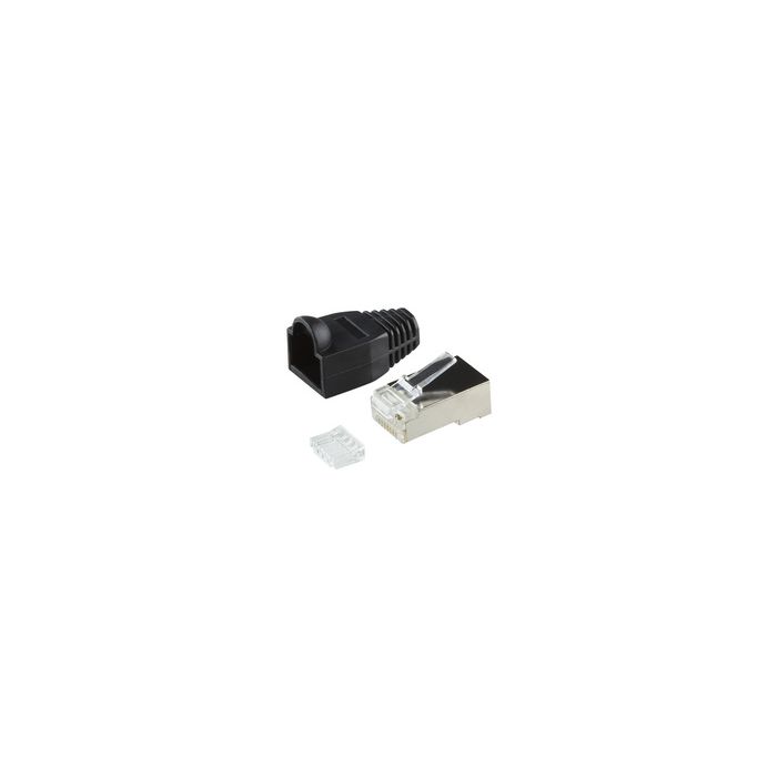 LogiLink Connecteur mâle RJ45, blindé, Cat.6, noir