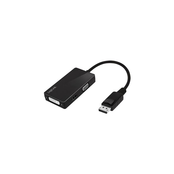 LogiLink DisplayPort 4K vers adaptateur DVI/HDMI/VGA, noir