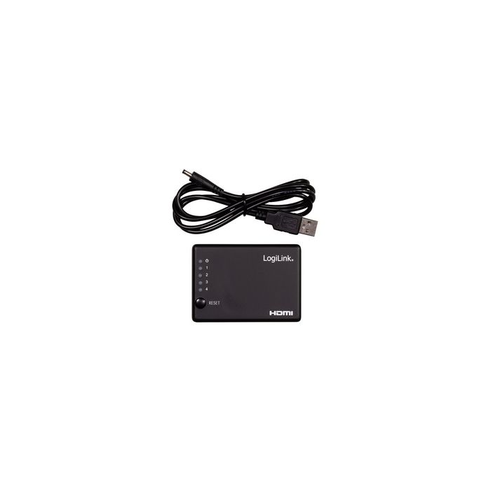LogiLink Distributeur HDMI 4K/30 Hz, fin, 4 ports, noir