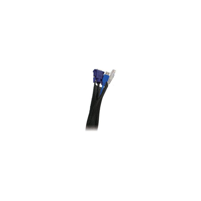 LogiLink Gaine pour câble, en tissu, noir, 1,80 m