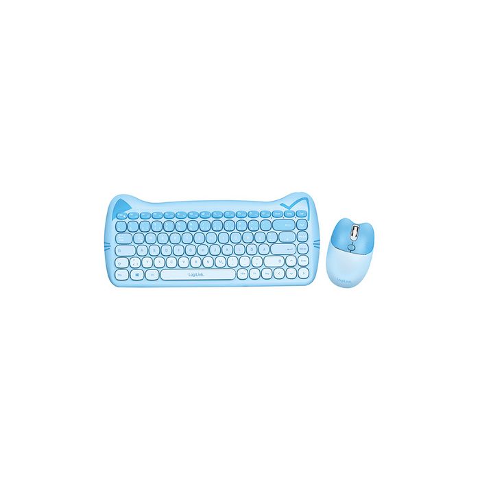 LogiLink Kinder Desktop Set KITTY, kabellos, blau