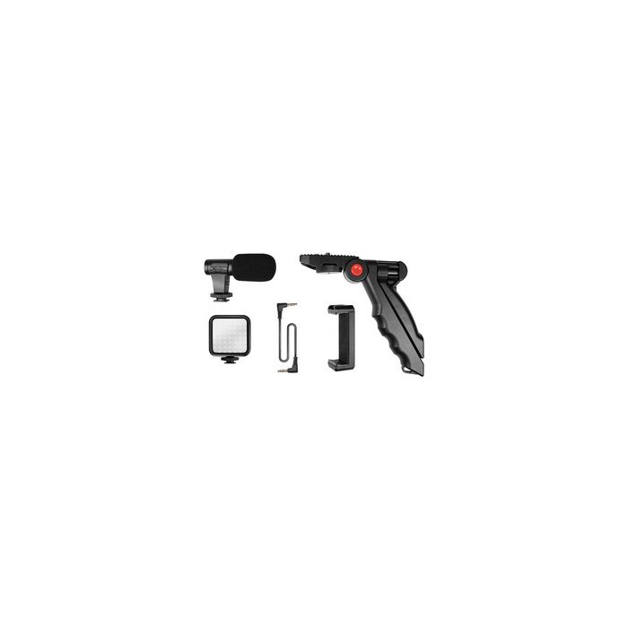 LogiLink Kit de vlogging avec lumière LED, avec microphone