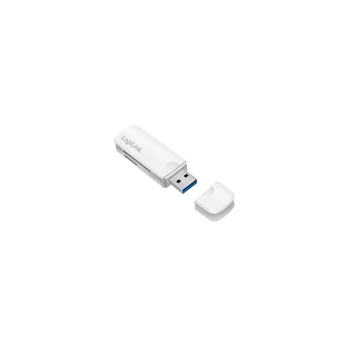 LogiLink Mini lecteur de cartes USB 3.0, blanc